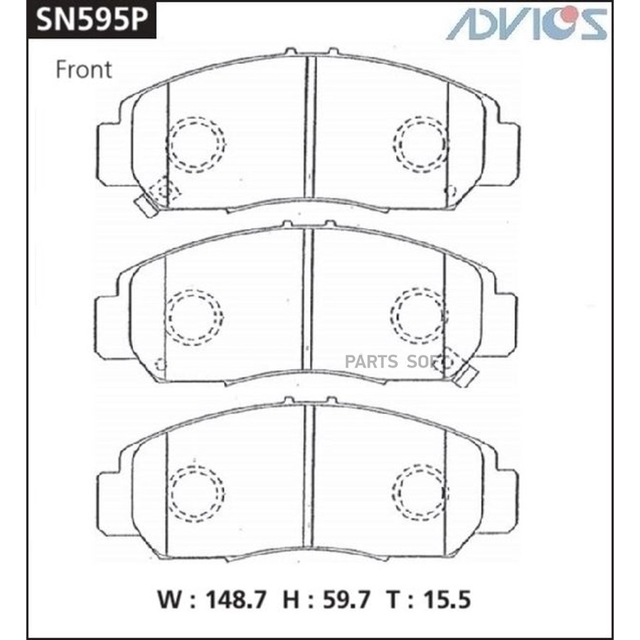 Колодки тормозные дисковые передние ADVICS SN595P - ADVICS None None